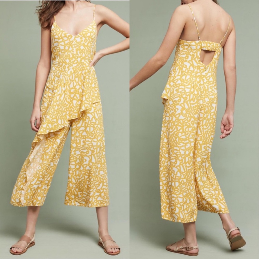 Anthropologie Maeve Cropped Leg Jumpsuit Sz 2 EUC